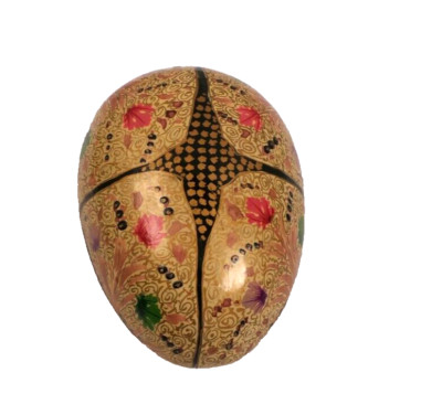 Large Egg Shaped Trinket Box Paper Mache Hand Painted China