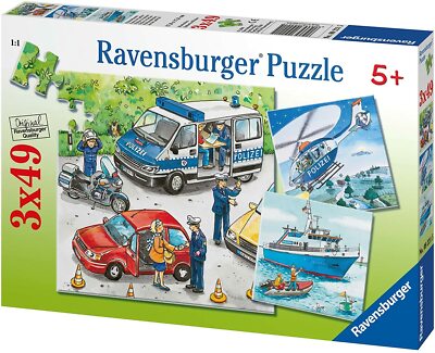 3 Puzzles Ravensburger Police - 49 Pièces Chacun, Idéal Pour Enfants Dès 5 Ans, Jeu éducatif Et Amusant