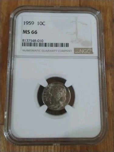LOOK! LOOK! 1959 TONED ROOSEVELT DIME NGC CERTIFIED MS66 (BEAUTIFUL PURPLE...