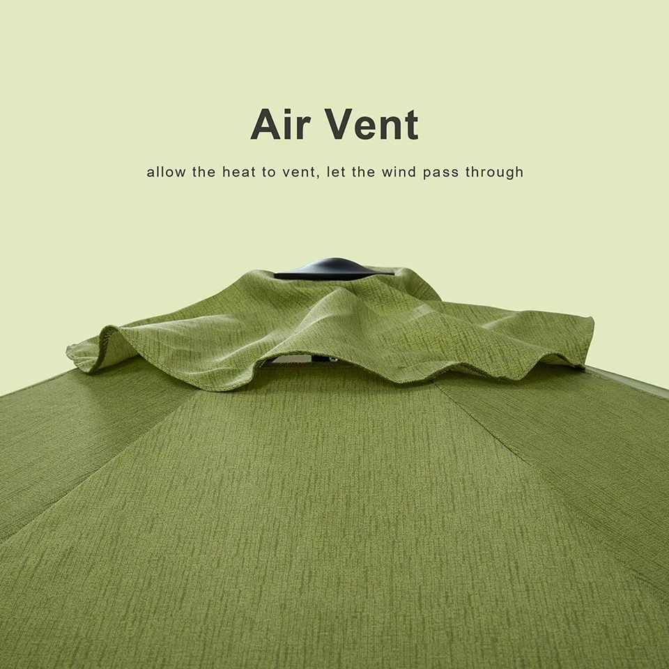 9-футовый зонт для наружного рынка патио Tempera с кнопочным наклоном и рукояткой - Изображение 2 из 4