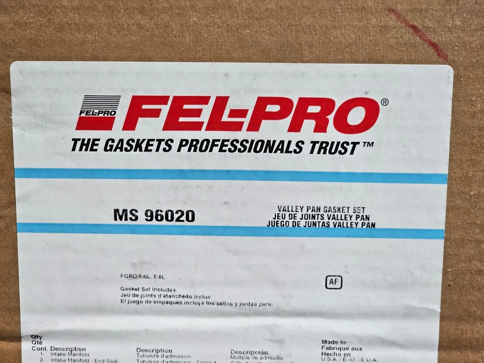 Junta Fel-Pro MS 96020 Valley Pan para Ford E-250 Econoline Club Wagon 1980-1982 Foto 3 de 4