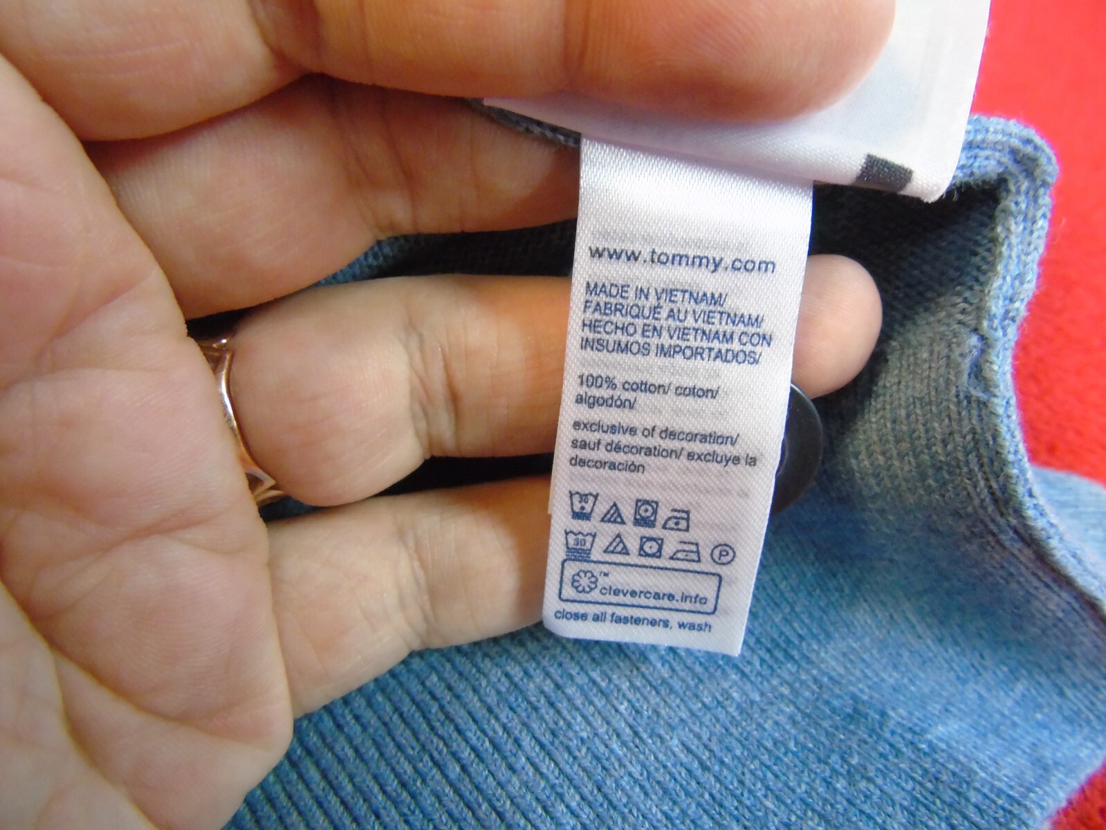 Tommy Hilfiger Men’s Essential Contrast Cardigan Button Front Blue Cotton Sz XXL image 10