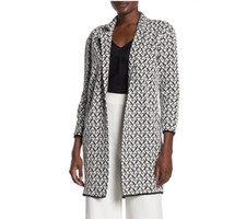 Philosophy Women Cheetah Jacquard Knit Patterned Jacket Black/white Size L 00663