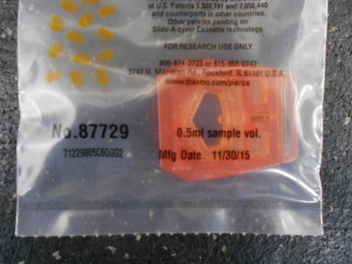THERMO SCIENTIFIC 87729 SLIDE A LYZER 10K 0.5mL DIALYSIS CASSETTES 