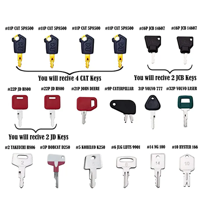 ちぇきーた 77 Pro Heavy Equipment Construction Keys Set CAT JCB JLG Komatsu