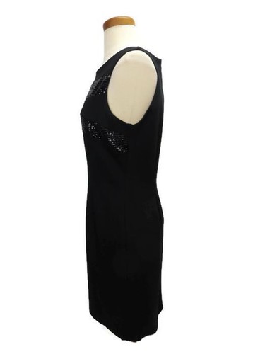 Amy Matto New York Black Dress Sleeveless Sequins Lined Back Zipper Sheath - Picture 3 of 4