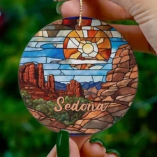 Sedona Ornament Ceramic Christmas Tree Souvenir Gift Arizona Keepsake