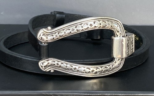 Ceinture Chico's Extensible Noir Avec Façade Argentée Méso-américaine - Neuf Sans étiquette