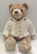 FAO Schwarz Light Brown Bear Cream Sweater Patches Gold Buttons 2017