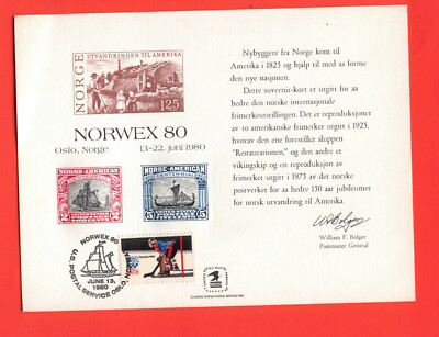 ZRA-Z11a | U.S.A.  - 1980 U.S.P.S Souvenir Card: Norwex 80