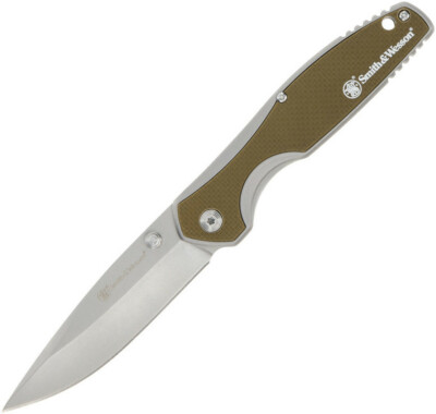 New New Smith & Wesson Cleft Linerlock A/O Tan 1122572
