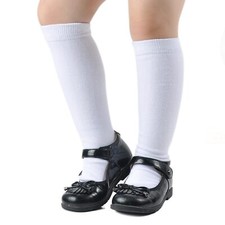 Girls Knee High Socks Seamless Cotton School Uniform Socks Kids Boy Over the ...