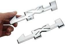 2Pcs Chrome for Silverado Sierra 1500 2500HD 3500HD 4x4 4 X 4 Door Emblem Badge