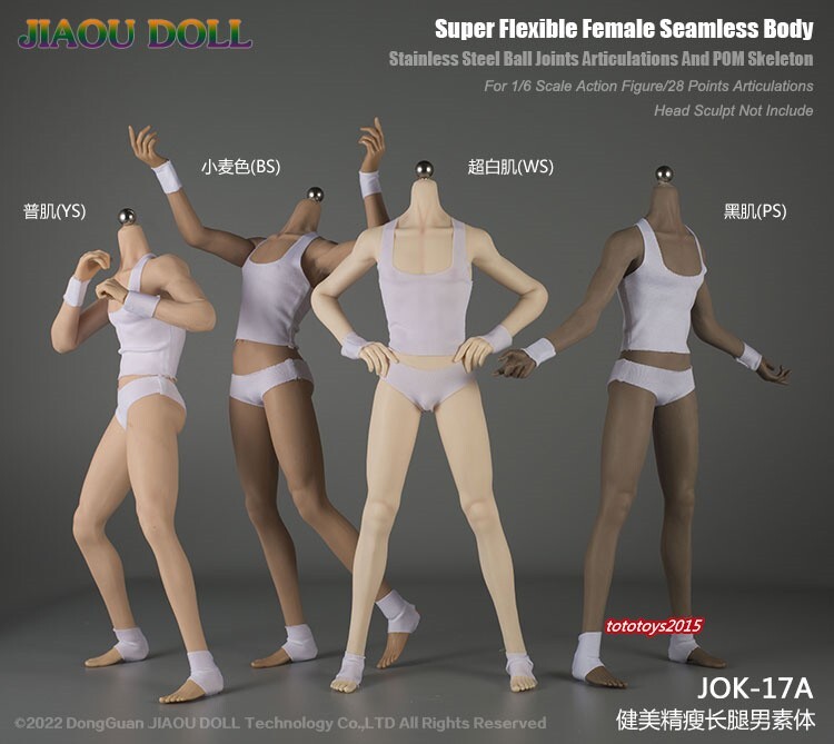 1:6 Scale JIAOU DOLL JOK-17 Super Flexible Seamless Male Body