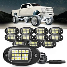 Pure White LED Rock Lights 12 Pods- Waterproof LED Underglow Underbody Glow Lamp