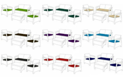 Ersatz 4tlg Sitzkissen Set Keter Korfu Garten Rattan Möbel Sitzauflage