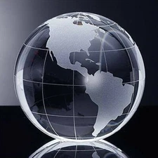 High Quality Crystal Globe Paperweight 2.3" with Gift Box