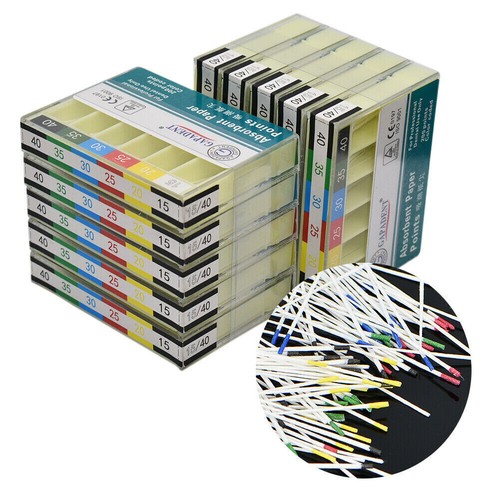 200 Pcs/Box Dental Endodontic Absorbent Paper Gutta Percha Points Sterile #15-40 - Picture 2 of 7