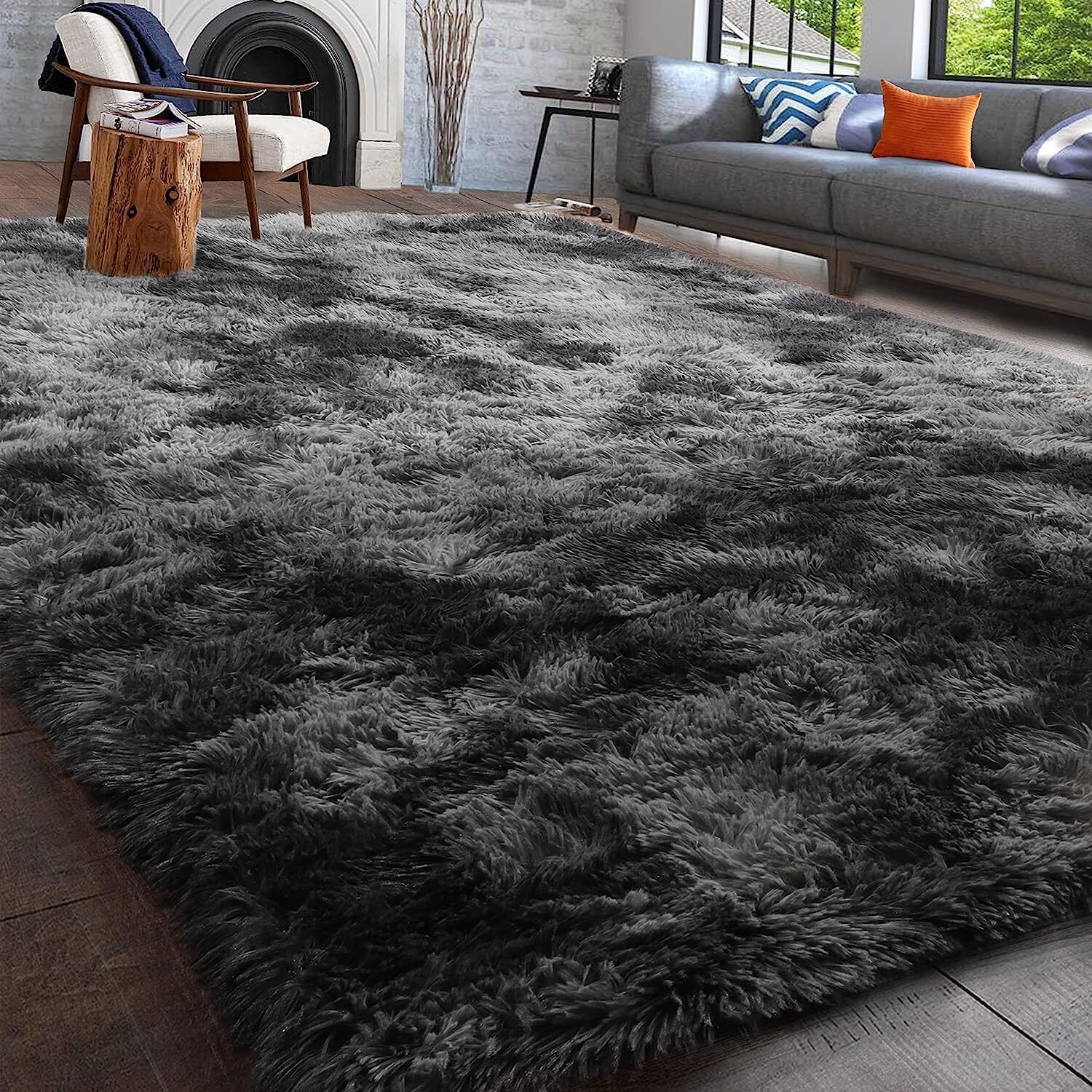 Large Shaggy Fluffy Rugs AntiSlip Super Soft Mat Living Room Bedroom