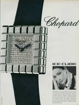 CHOPARD Watch Magazine Print Ad Jewelry  ICE CUBE  Carla Bruni VTG 2000