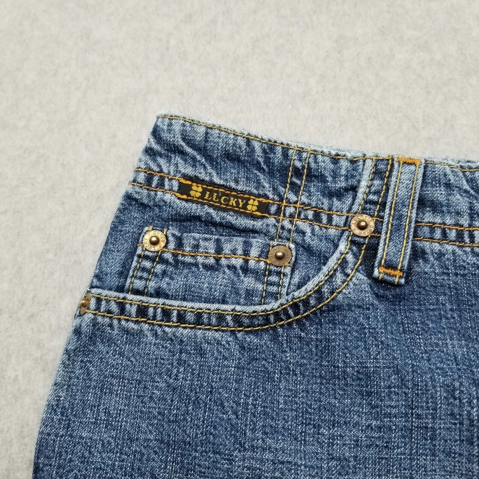 Винтажные джинсы Lucky Brand юбка женщин 8 синий карманы 30 x 35 - Изображение 3 из 4