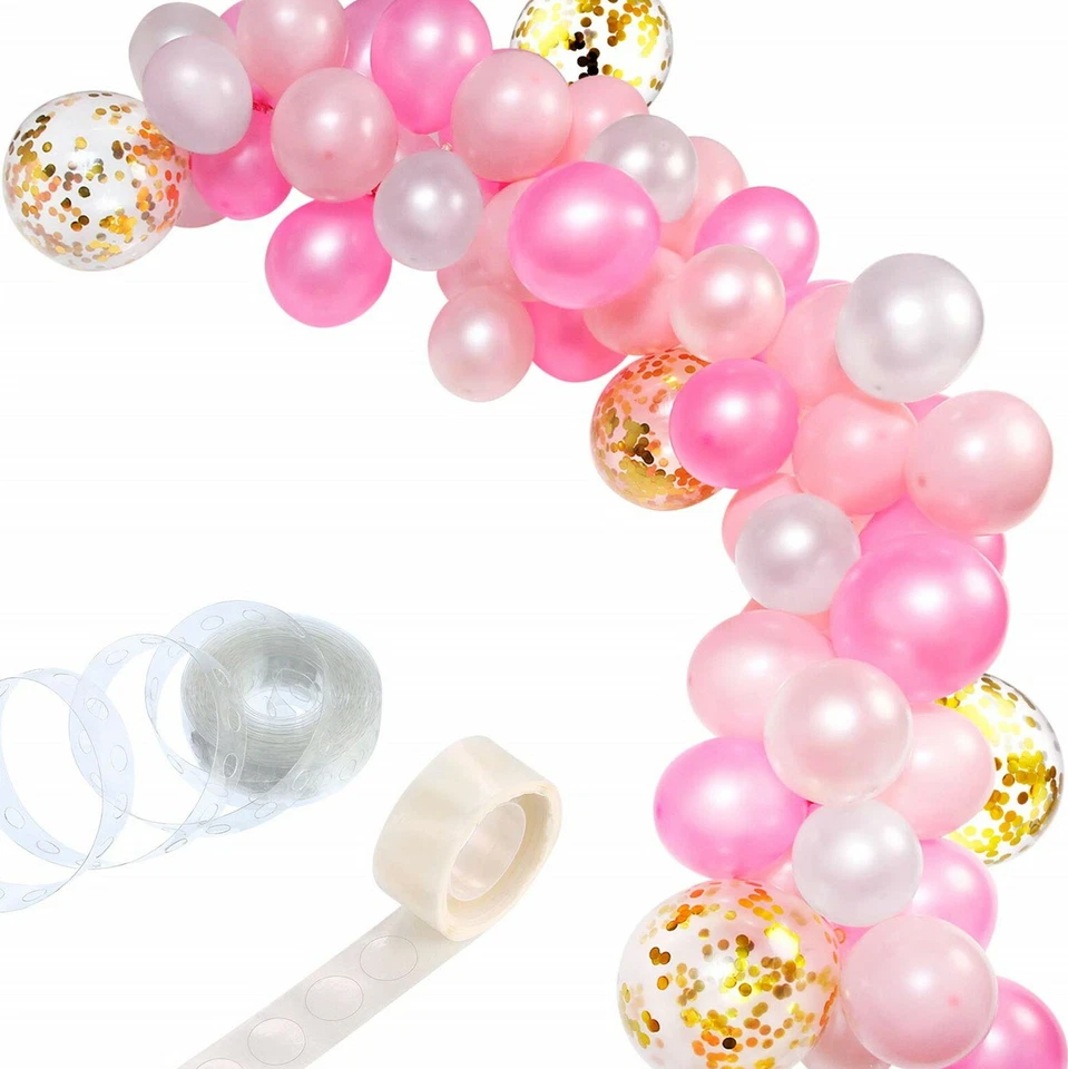 JUEGO DE GLOBOS DE CONFETI ROSA PASTEL 114 piezas:16 pies Garnalda Arco BABY SHOWER Foto 4 de 4
