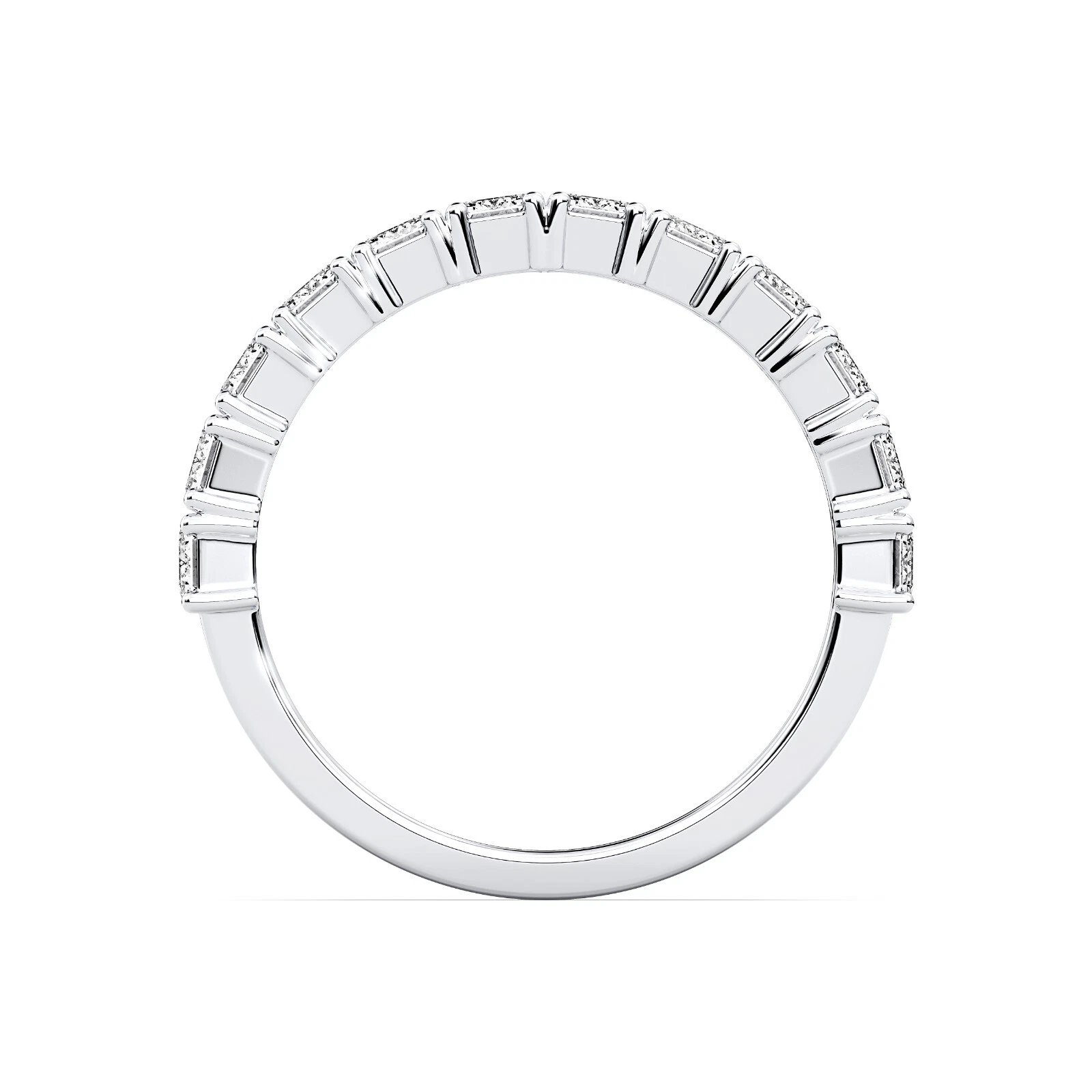 2.52 Ct Emerald Cut Lab Grown Diamond Eternity Band Ring Solid 14k White Gold image-4