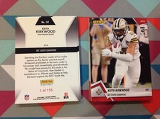 Keith Kirkwood RC Saints Temple Red vers 2018 Panini Instant NFC South Champions