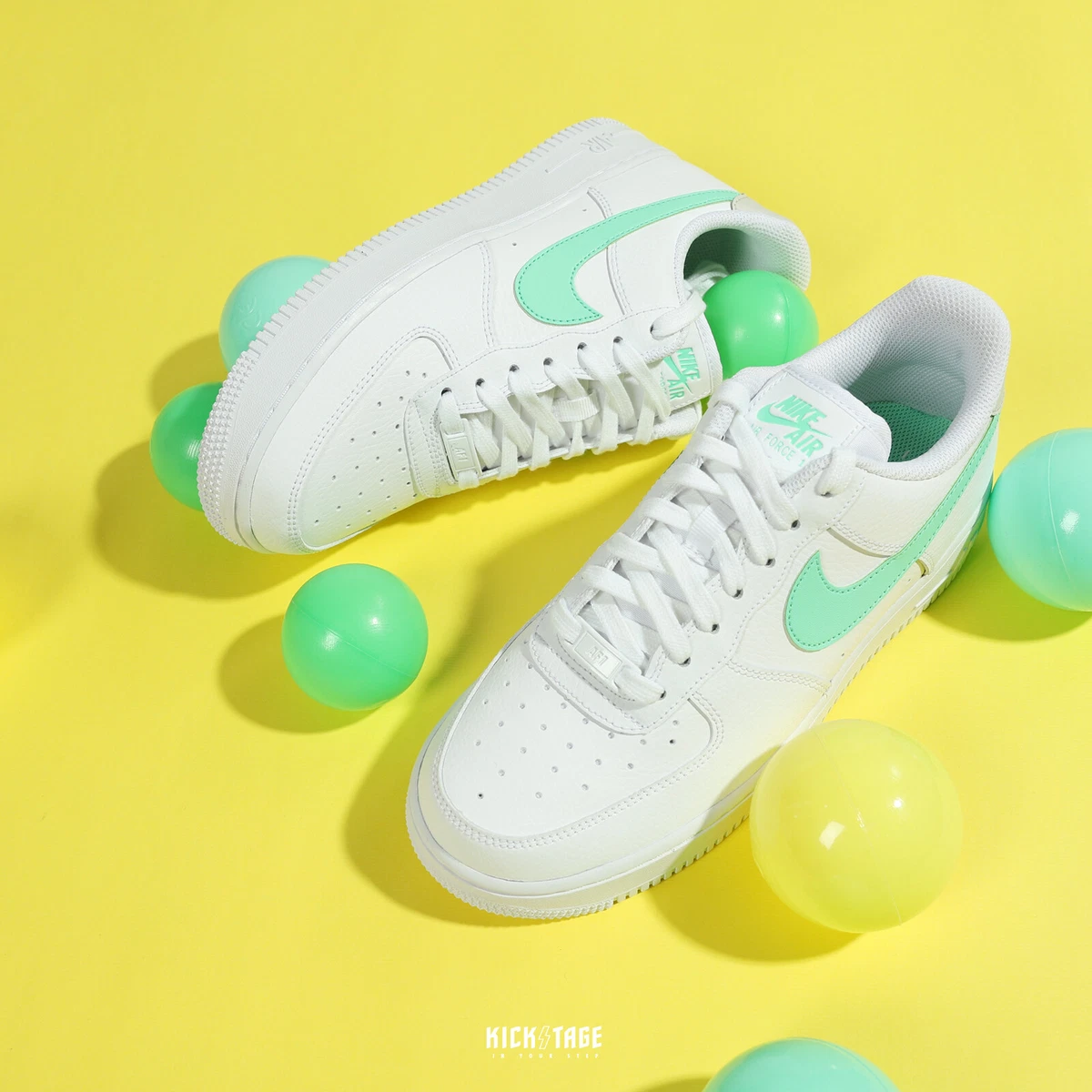 Nike Wmns Air Force 1 07 AF1 White Action Green Women Casual Shoes