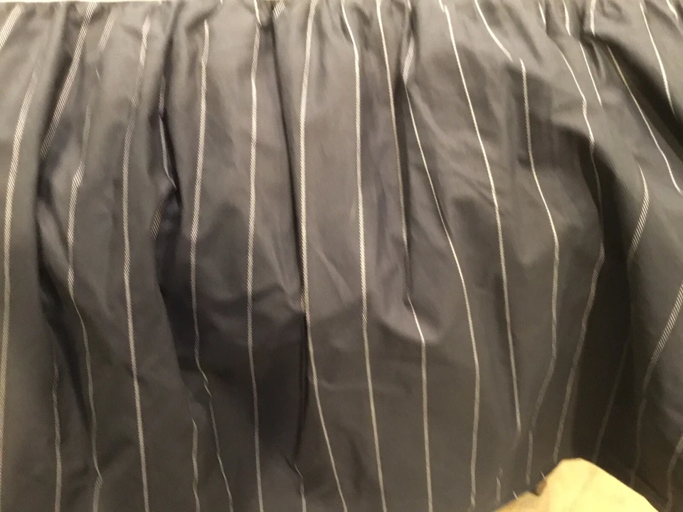 CHAPS CAL KING BEDSKIRT NAVY/WHITE STRIPES,CLASSIC,GATHERED,NEW - Image 4 of 4