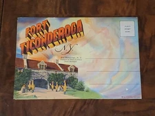 Linen Postcard Album / Fort Ticonderoga NY / Wide World Photos, Curt Teich & Co