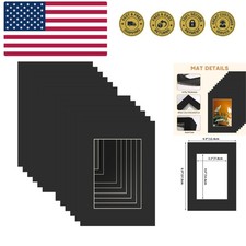 5x7 Black Picture Mats with Core Bevel Cut Frame Mattes for 3.5x5 Pictures - ...