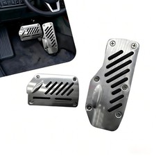 Non-Slip Car Pedal Covers, Premium Aluminum Alloy Automatic Black 2 PCS