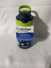 Contigo Kids Aubrey Water Bottle 14 Oz Blue BPA FREE Easy Clean Push Button Open