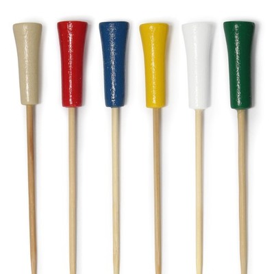 Bamboomn Decorative Golf Tee Bamboo Cocktail Sandwich Skewer Picks - 6.75 - 6