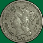 1871-P Three Cent Nickel — photo from another recent sale