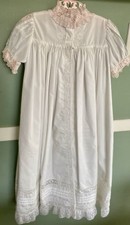 Handmade Baby Infant Christening Baptism Gown  Under Dress  Bonnet