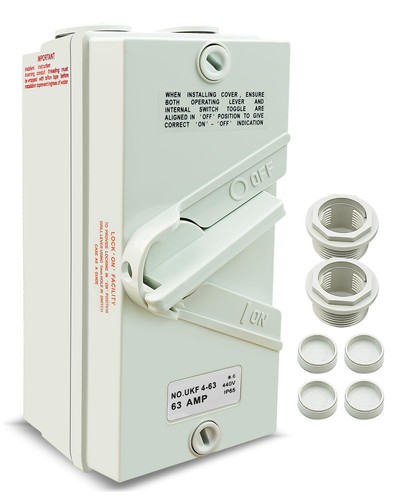 Interruttore sezionatore motore chiuso 63A 440V AC, 4 poli resistente isolamento di sicurezza...