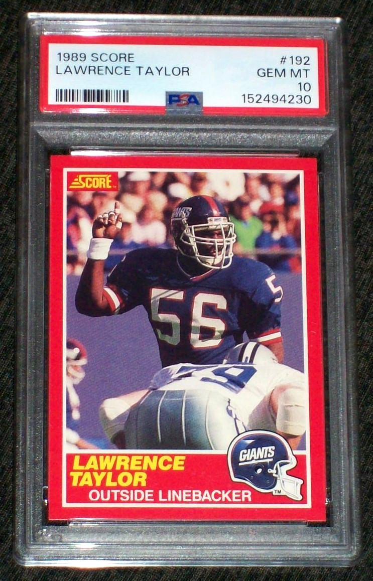 Lawrence Taylor #192 Football Cards 1989 Panini Score trading card — raw and PSA graded price guide