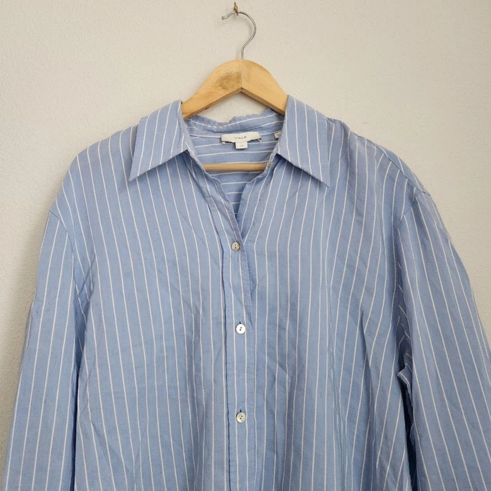 Camisa Vince Azul Rayas Abotonada | Talla L Foto 3 de 4