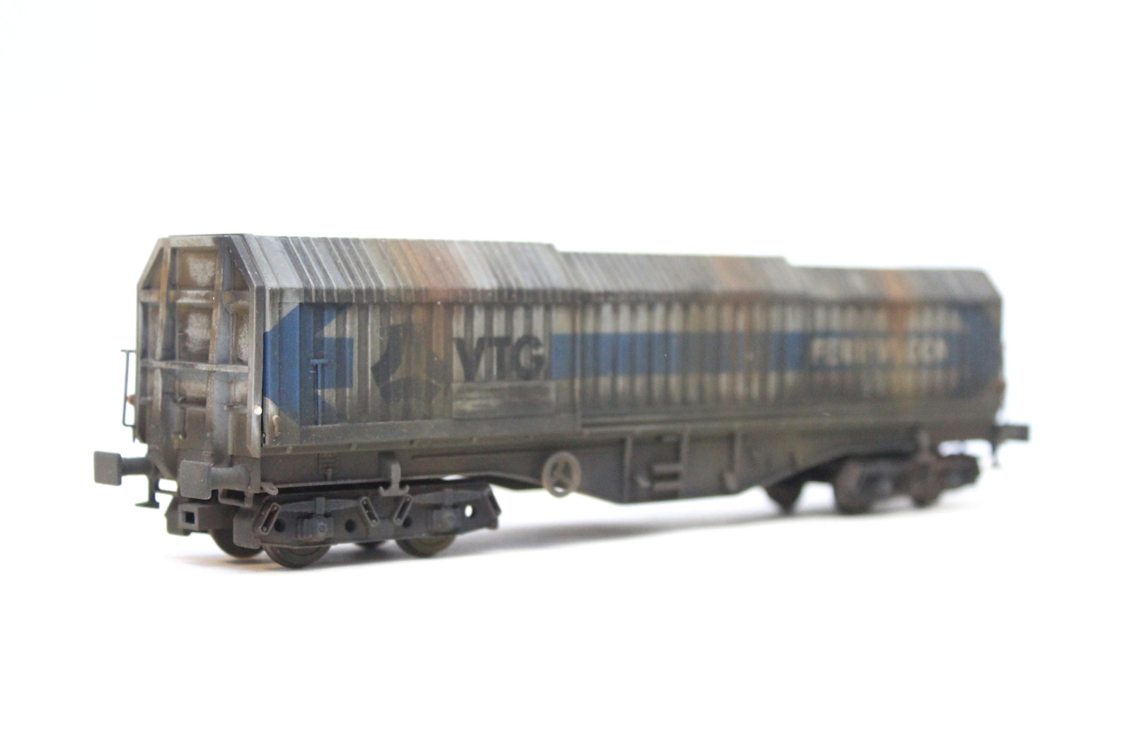 Dapol VTG TELESCOPIC HOOD WAGON TIPHOOK RAIL STEEL WAGON PRO-WEATHERED OO F26
