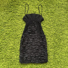 Prada SS2009 Ruched Leather/Silk Mini Dress