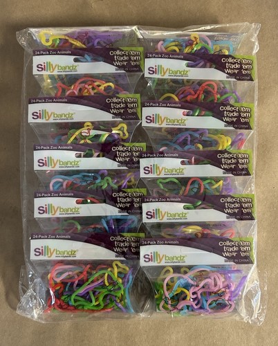 12 Packs Of 24 Official Silly Bandz Zoo Animals – 288 Bracelets Total