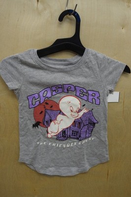 Casper Gray Purple Shirt Girl Youth T-shirt, Size XS (4-5), New