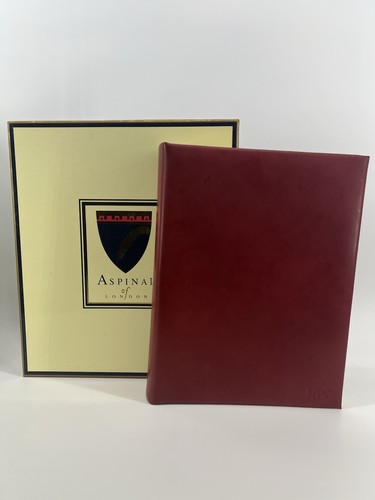 Leather Memory Album Handmade Aspinal of London Maroon Red 12" X 9.5” Uncommon
