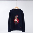Polo Ralph Lauren Polo BEAR Knit DARK Blue Sweater COTTON WOMEN'S L new