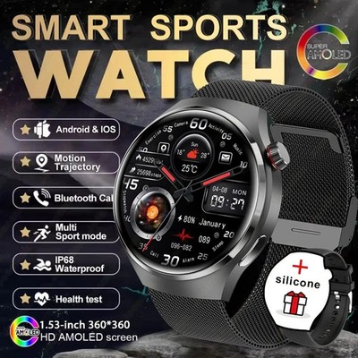 Smartwatch 2025 neue Uhr 4 GT Serie Smart Uhr Männer AMOLED Bildschirm