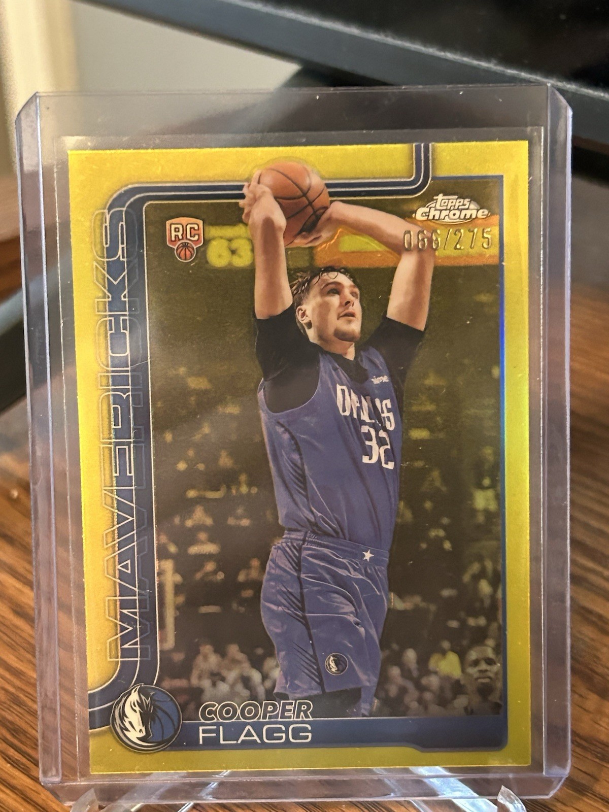 2025-26 Topps Chrome Cooper Flagg #251 Yellow Refractor RC /275 Mavericks