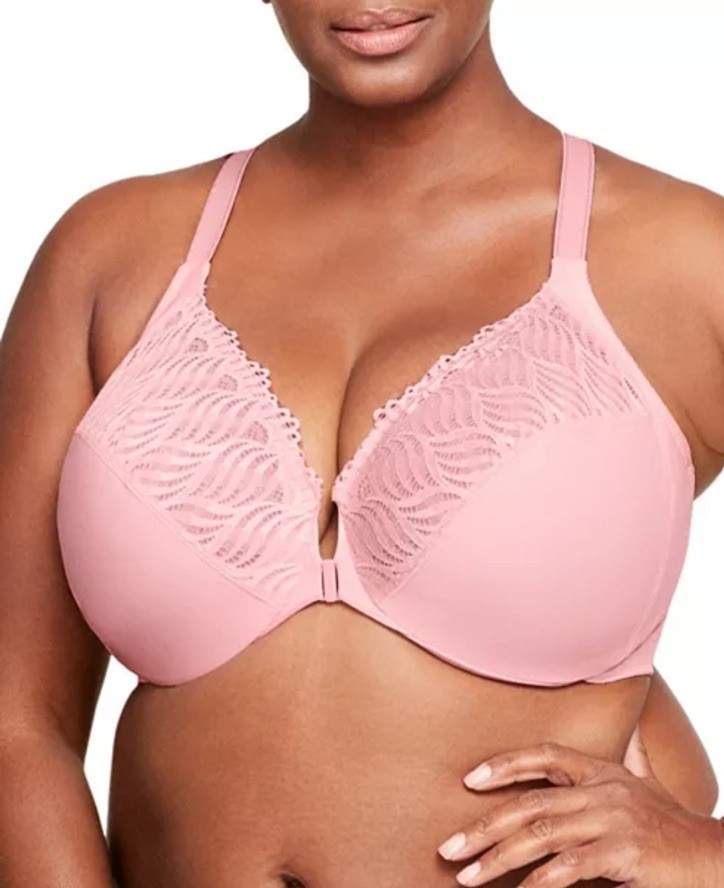Glamorise Full Figure Front-Closure T-BackWonderWire Underwire Bra 1246- 34C