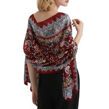 Fall Shawl Wraps for Women Evening Dresses Elegant Soft Pashmina Rave Red